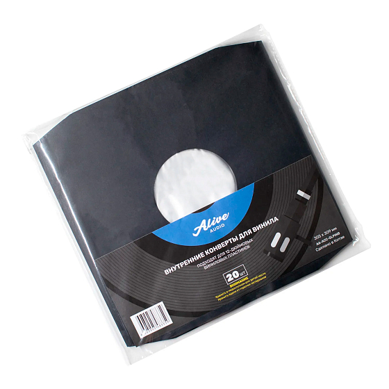 Конверт для пластинок внутренний Alive Audio AA-ACC-SLPINB Конверты для винила 12&quot; (20 шт.) Black - рис.0