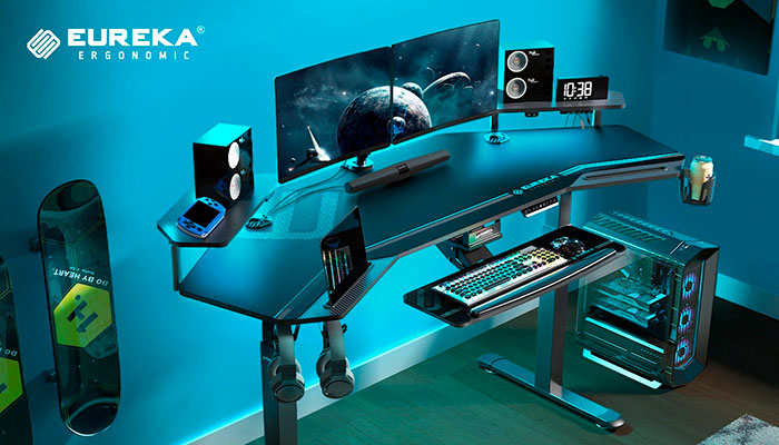 Eureka ERK-ES71 Black — компьютерный стол с электрической регулировкой высоты.