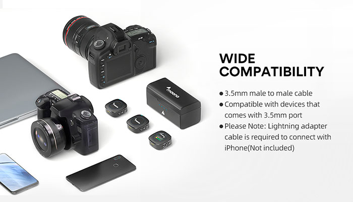 Maono AU-WM821 — беспроводная накамерная микрофонная система.