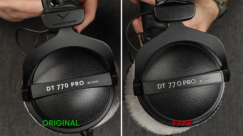 Подделка и оригинал коробка Beyerdynamic DT 770