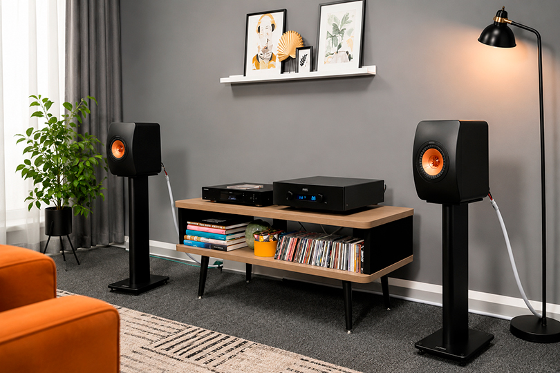 KEF LS50 Meta Carbon Black — точная сцена в компактном корпусе