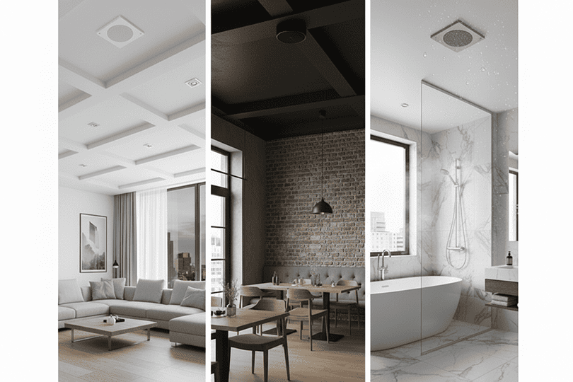 Наглядное размещение и применение потолочной акустики