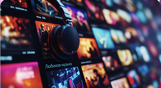 Клиент слушает музыку в магазине