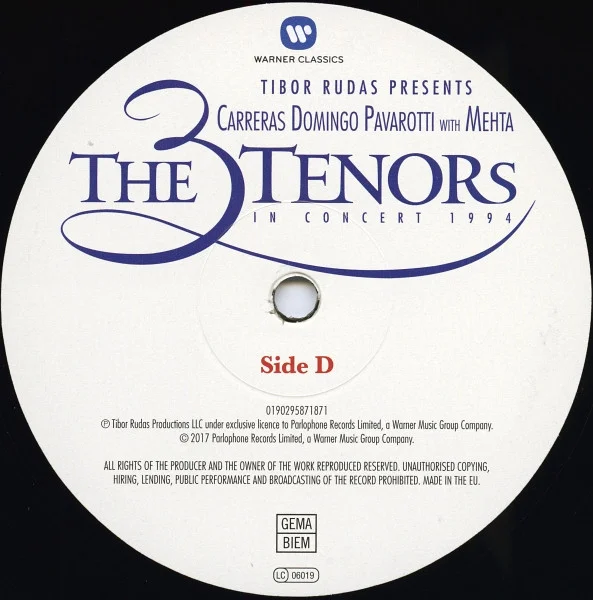 Виниловая пластинка The 3 Tenors - The 3 Tenors in concert 1994 - 2LP - рис.5
