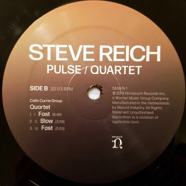 Виниловая пластинка Steve Reich - Pulse Quartet - рис.3