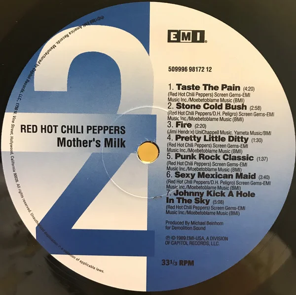 Виниловая пластинка Red Hot Chili Peppers - Mother's Milk - рис.3