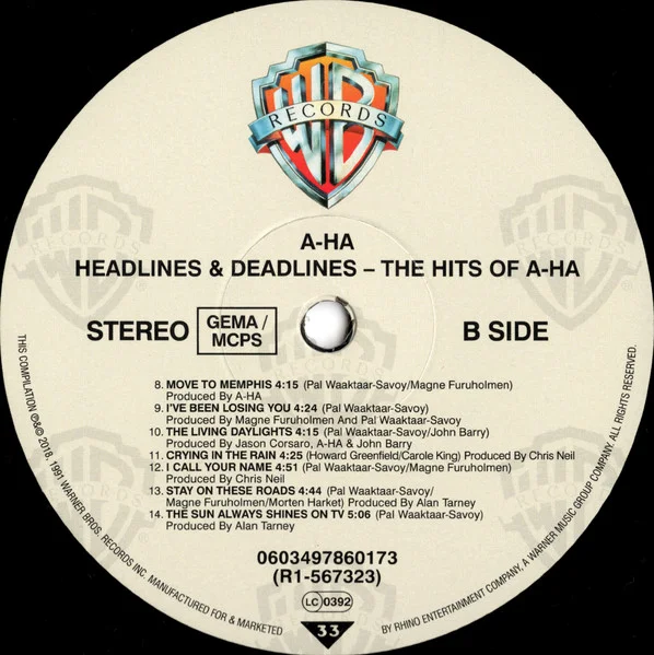 Виниловая пластинка a-ha - Headlines And Deadlines - The Hits Of a-ha - LP - рис.4