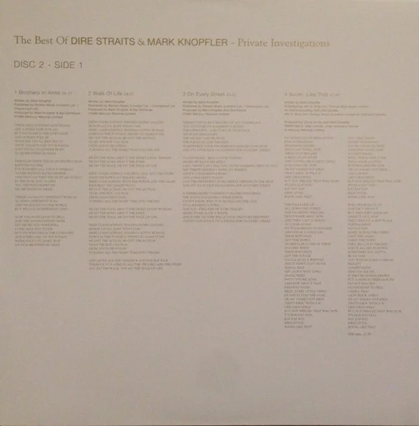 Виниловая пластинка Dire Straits & Mark Knopfler – Private Investigations (The Best Of) - 2LP - рис.13