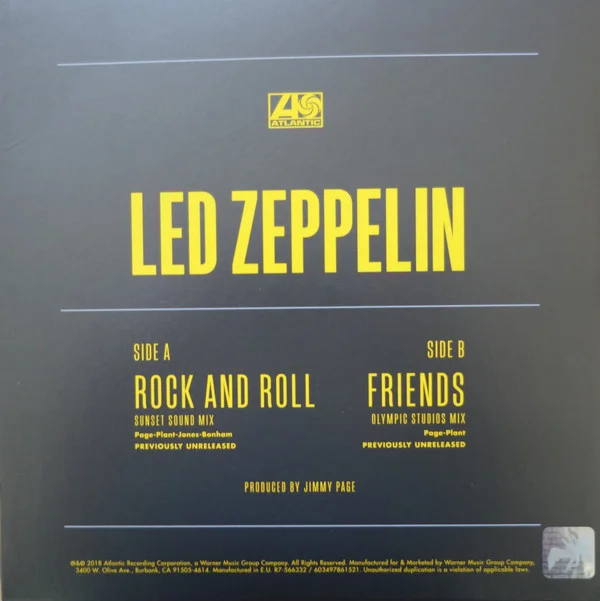 Виниловая пластинка Led Zeppelin - Rock And Roll (Sunset Sound Mix) Friends (Olympic Studios Mix) - рис.2