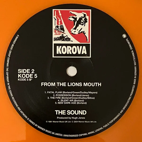 Виниловая пластинка The Sound – From The Lions Mouth (Orange) LP - рис.3