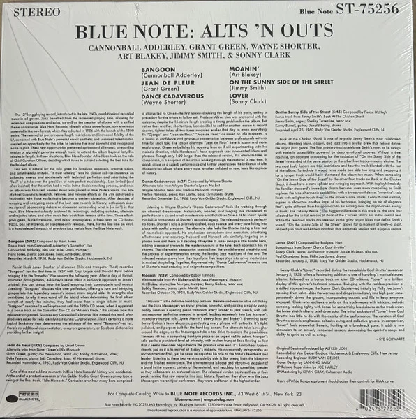Виниловая пластинка Various – Blue Note: Alts 'N Outs - LP - рис.1