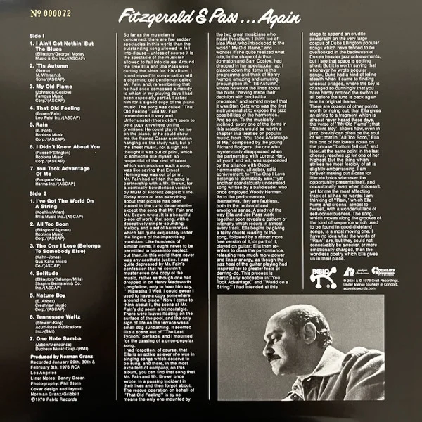 Виниловая пластинка Fitzgerald & Pass - Fitzgerald & Pass...Again (Analogue) LP - рис.1