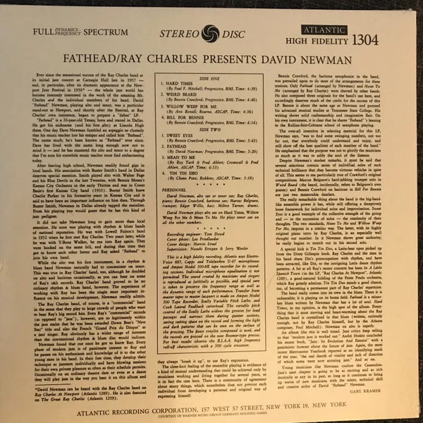 Виниловая пластинка Ray Charles Presents David Newman - Fathead - LP - рис.1