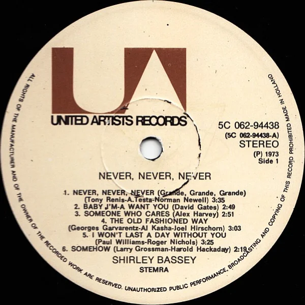 Виниловая пластинка Shirley Bassey - Never, Never, Never (Blue) LP - рис.3