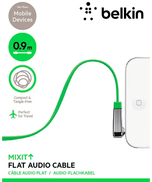 Кабель Belkin Mixit Flat Audio Cable Green - рис.2