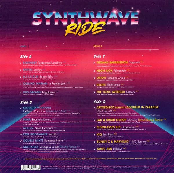 Виниловая пластинка Various – Synthwave Ride - 2LP - рис.1