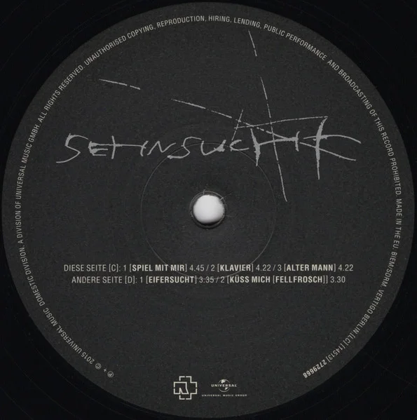 Виниловая пластинка Rammstein Sehnsucht - 2LP - рис.4