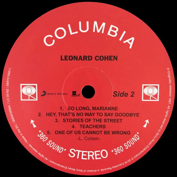 Виниловая пластинка Leonard Cohen - Songs Of Leonard Cohen - рис.3