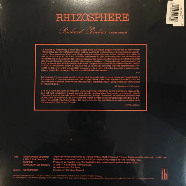 Виниловая пластинка Richard Pinhas – Rhizosphere LP - рис.1