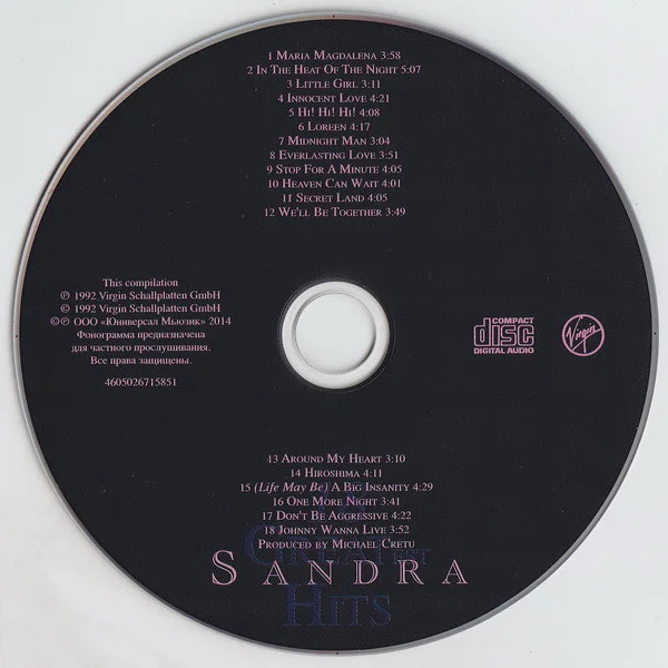 CD-диск Sandra - 18 Greatest Hits - рис.2