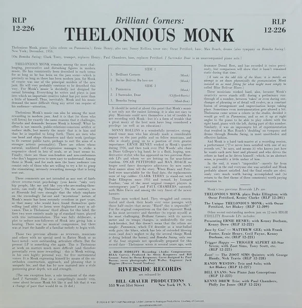 Виниловая пластинка Thelonious Monk – Brilliant Corners (Analogue) LP - рис.1