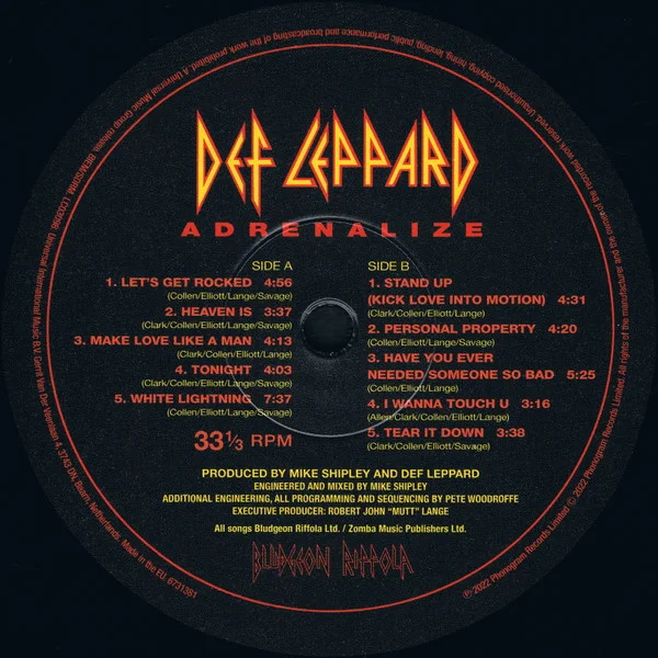 Виниловая пластинка Def Leppard – Adrenalize LP - рис.1