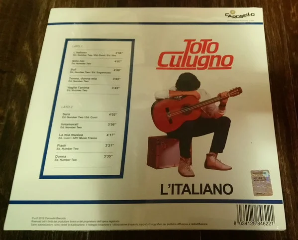 Виниловая пластинка Toto Cutugno L'Italiano LP - рис.1