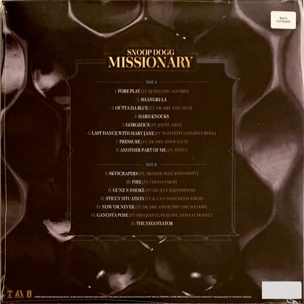 Виниловая пластинка Snoop Dogg - Missionary (Onyx) LP - рис.2