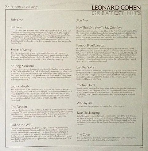 Виниловая пластинка Leonard Cohen Greatest Hits LP - рис.1