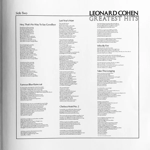 Виниловая пластинка Leonard Cohen Greatest Hits LP - рис.6