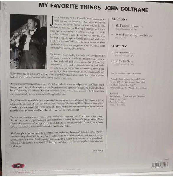 Виниловая пластинка John Coltrane – My Favorite Things (NNM) - LP - рис.1