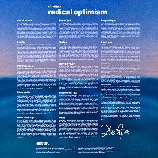 Виниловая пластинка Dua Lipa – Radical Optimism Curacao Blue LP - рис.3