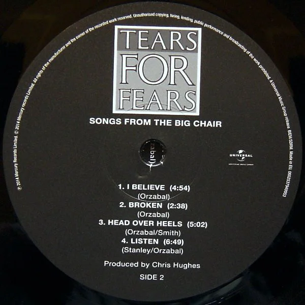 Виниловая пластинка Tears For Fears - Songs From The Big Chair - рис.3