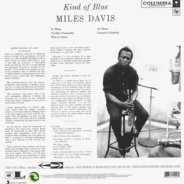 Виниловая пластинка DAVIS MILES KIND OF BLUE + 2 (2 Винил) - рис.2