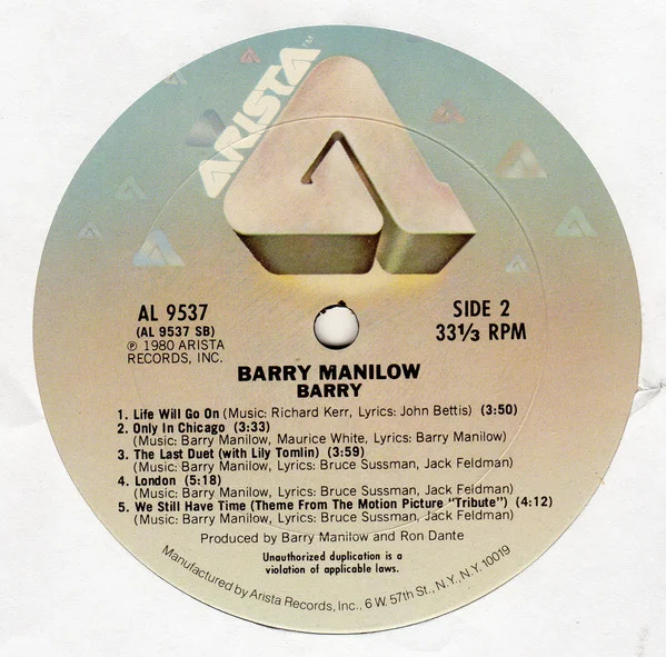 Виниловая пластинка Barry Manilow - Barry - рис.3