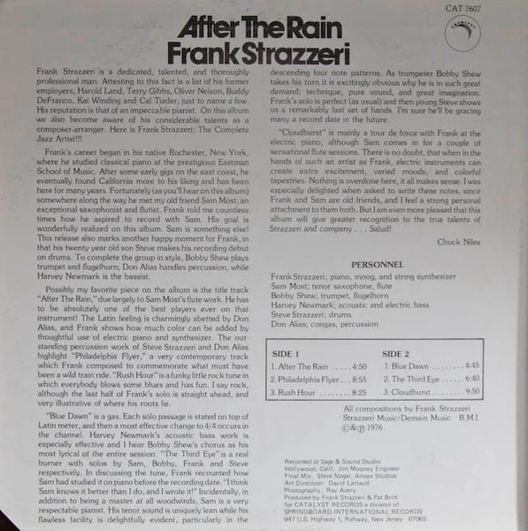 Виниловая пластинка Frank Strazzeri – After The Rain LP - рис.1