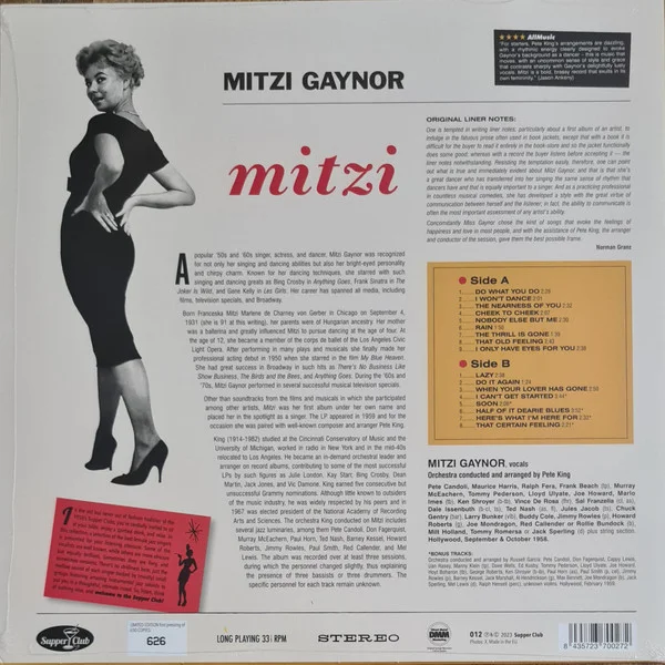 Виниловая пластинка Mitzi Gaynor – Mitzi LP - рис.1