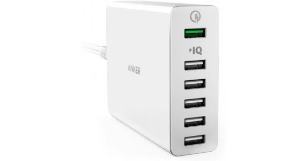 Сетевое зарядное устройство Anker PowerPort+ 60W 6-ports charger White - рис.1