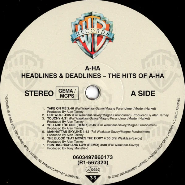 Виниловая пластинка a-ha - Headlines And Deadlines - The Hits Of a-ha - LP - рис.3