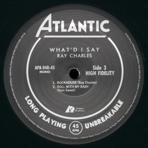 Виниловая пластинка Ray Charles - What'd I Say (Analogue) - 2LP - рис.4