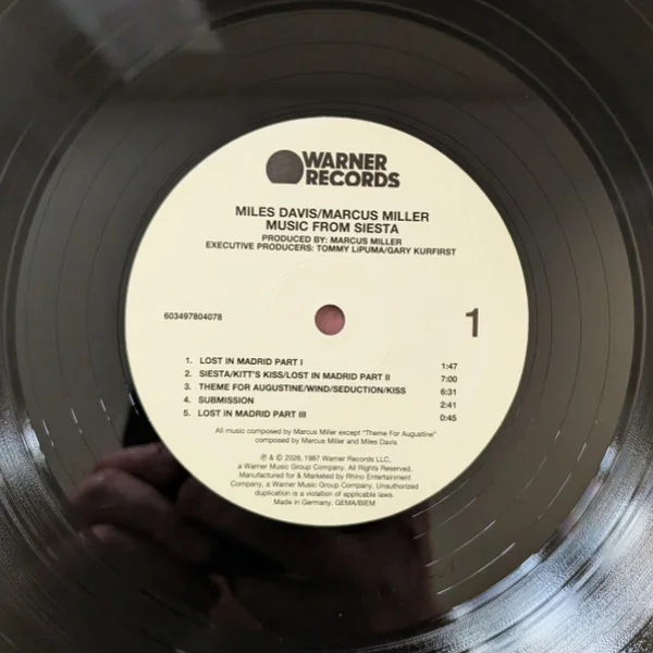 Виниловая пластинка Miles Davis & Marcus Miller - Music From Siesta LP - рис.4