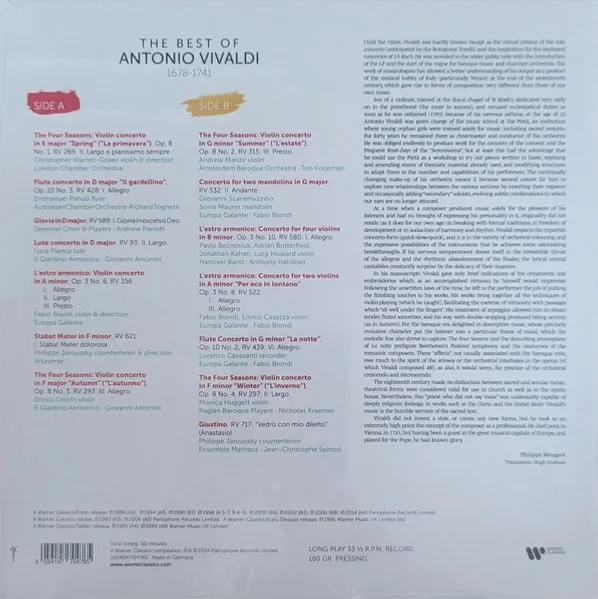 Виниловая пластинка Various - The Best Of Antonio Vivaldi - Warner Classics LP - рис.1