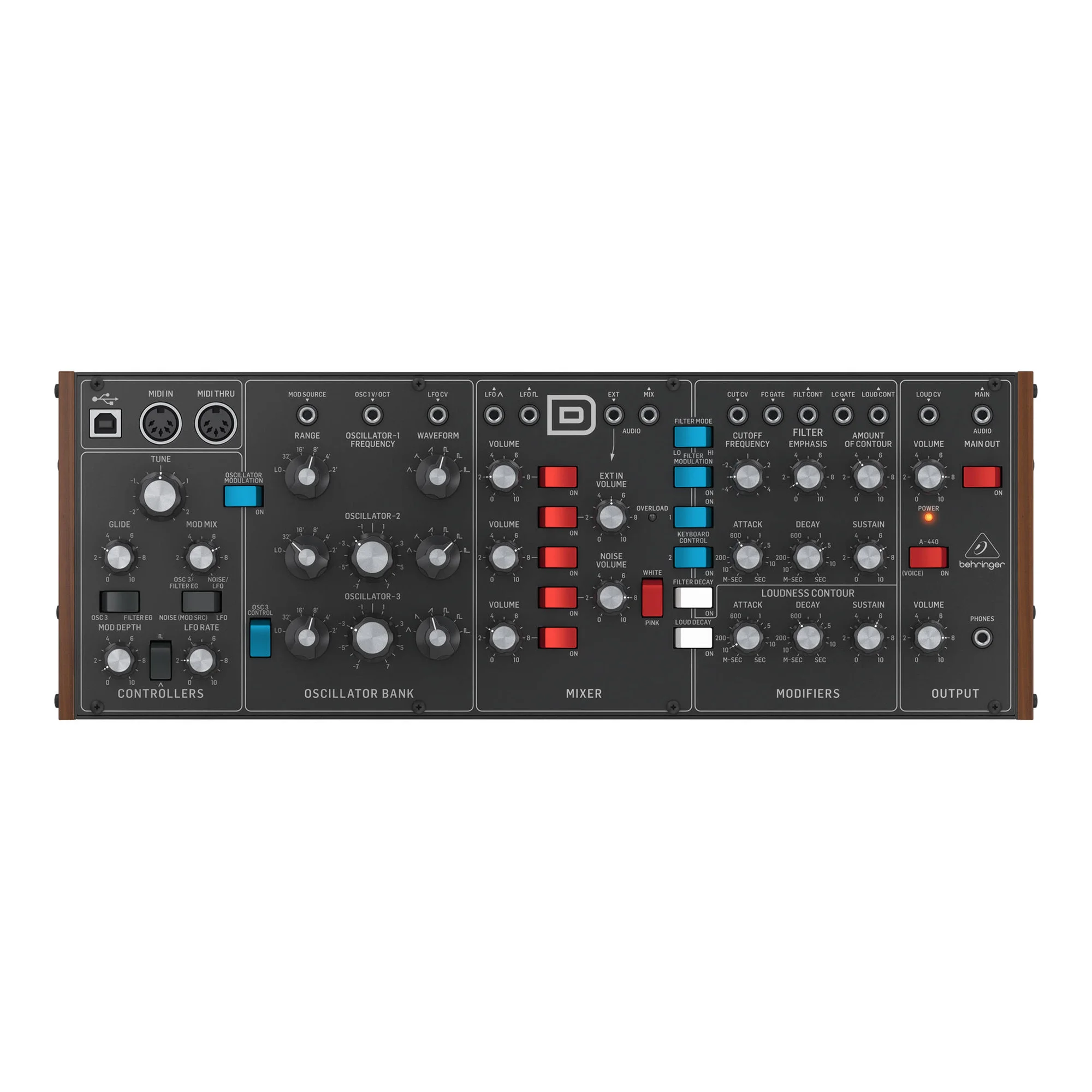 Купить синтезатор Behringer Model D Black по цене 34280 руб. в