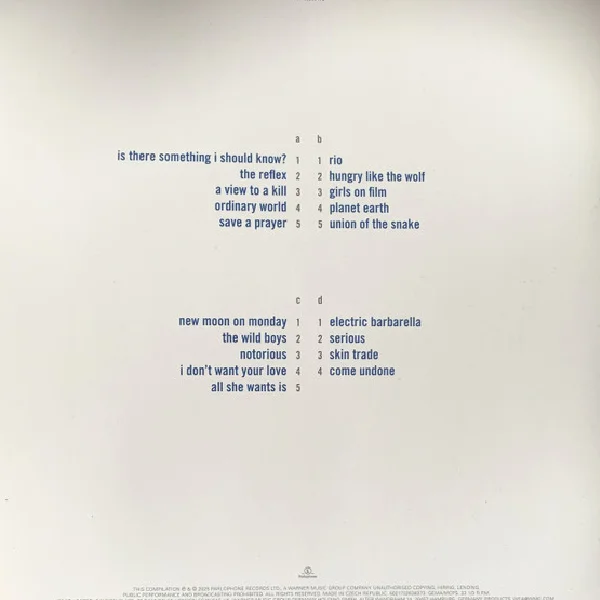 Виниловая пластинка Duran Duran - Greatest - 2LP - рис.2