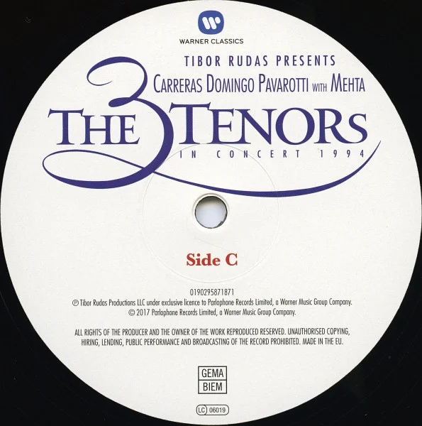 Виниловая пластинка The 3 Tenors - The 3 Tenors in concert 1994 - 2LP - рис.4
