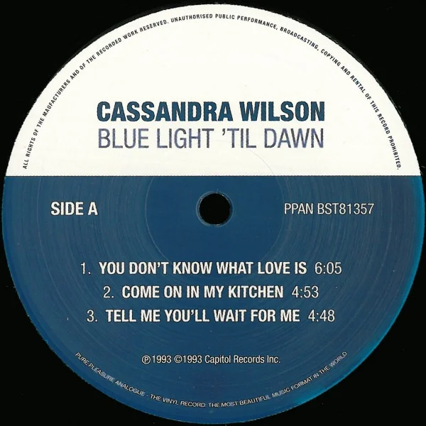 Пластинка Cassandra Wilson – Blue Light Til Dawn (Pure Pleasure) 2LP - рис.3