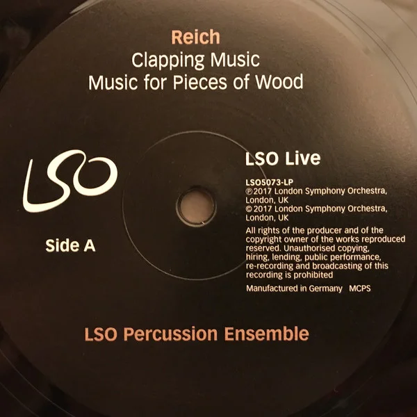 Виниловая пластинка Steve Reich; LSO Percussion Ensemble - Sextet | Clapping Music | Music For Pieces Of Wood - рис.2