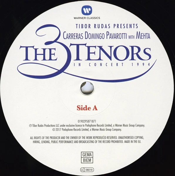 Виниловая пластинка The 3 Tenors - The 3 Tenors in concert 1994 - 2LP - рис.2
