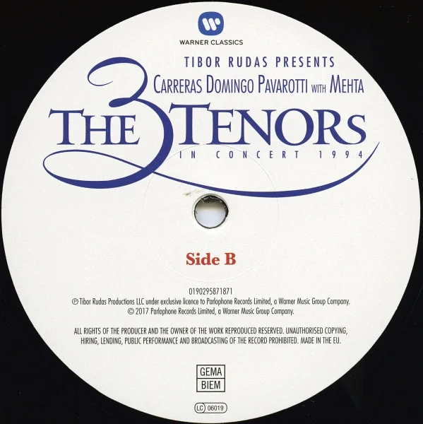 Виниловая пластинка The 3 Tenors - The 3 Tenors in concert 1994 - 2LP - рис.3