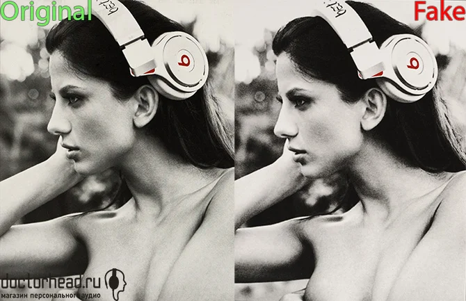 полиграфия оригинала и подделки Beats by dr. Dre Tour в обзоре